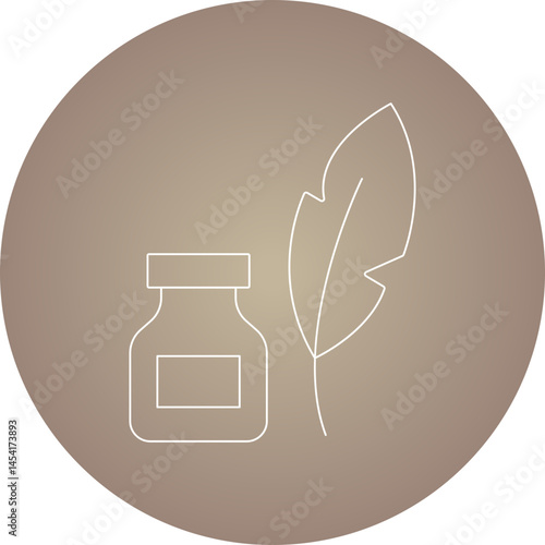 Feather icon single vector illustration