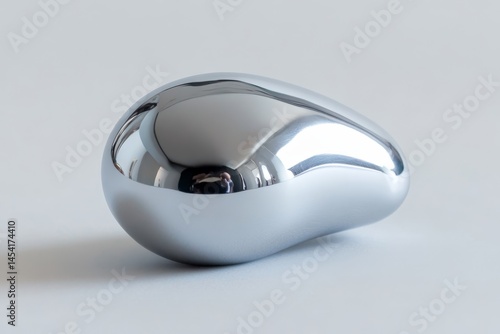 Obraz na płótnie High polished silver sphere sitting against a white background, reflecting its surroundings. w salonie