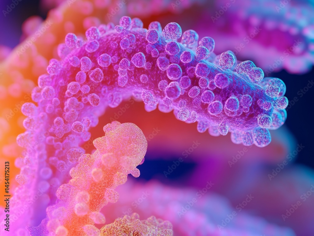 Close-up of vibrant undersea coral growth with pink and purple hues