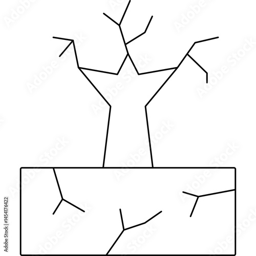 Dry tree icon single vector illustration