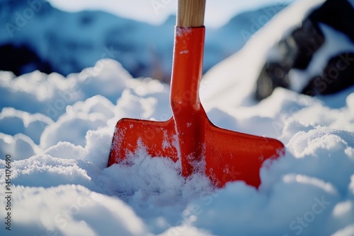 Obraz na płótnie Shovel for clearing snow from driveways and walkways w salonie