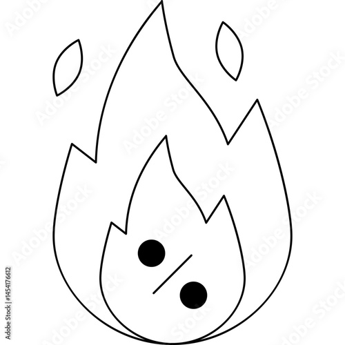 Fire icon single vector illustration