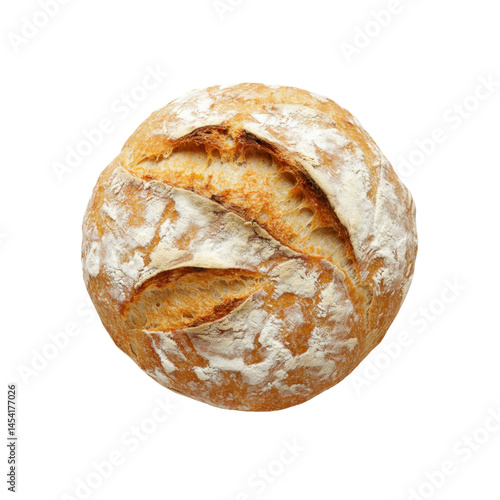 Crusty Artisan Round Loaf of Bread, Top View