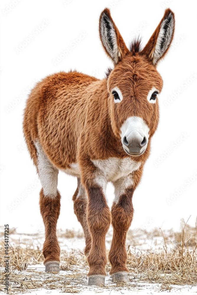 Obraz premium A young donkey in profile