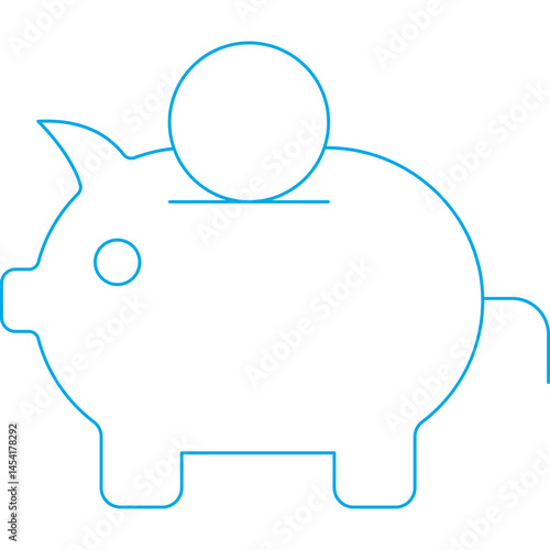 Piggi bank icon single vector illustration