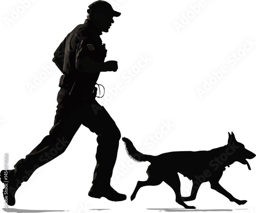 K9 Police Dog Silhouette Vector