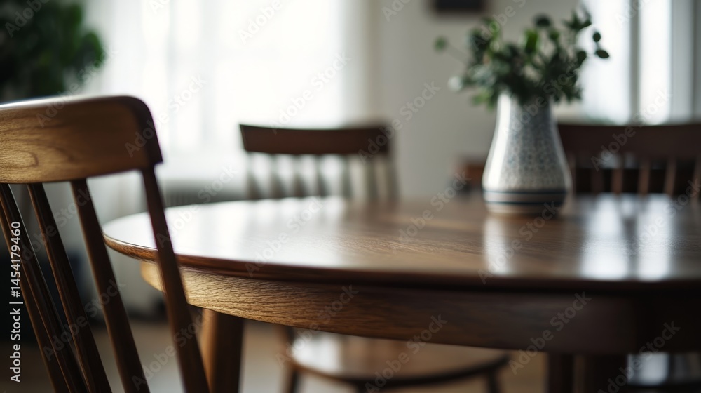 Fototapeta premium A view of the dining set
