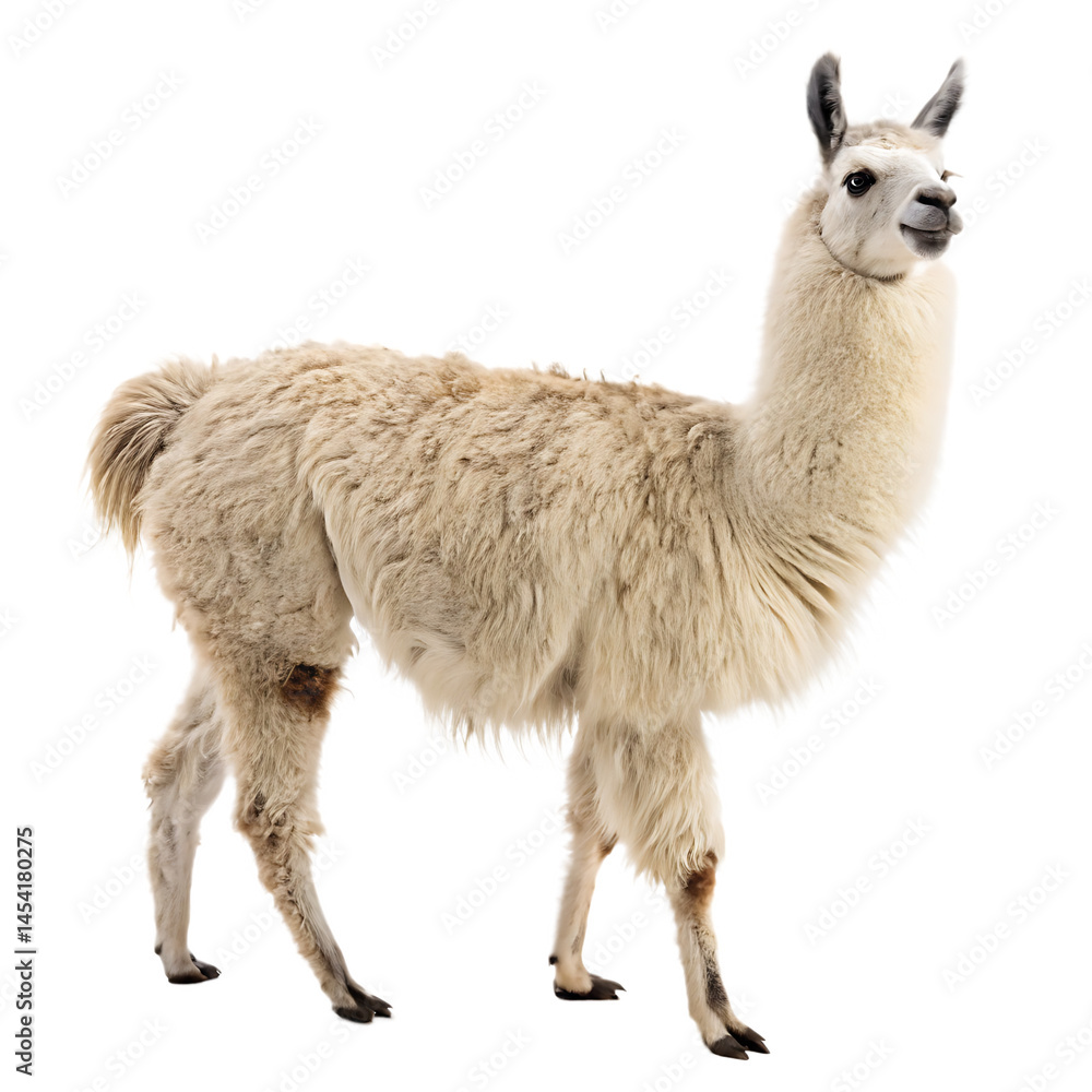 Fototapeta premium Llama isolated on a transparent background
