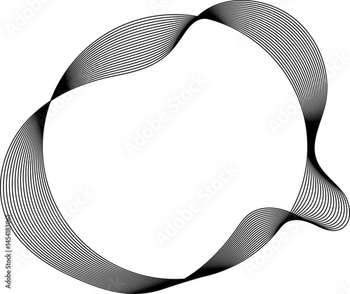 Circles line warped round with wavy dynamic lines