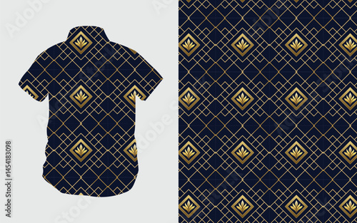 Floral vector illustration of a blue shirt