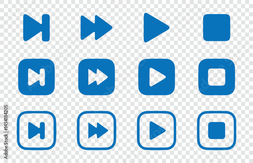 Blue Media player icons vector illustration. Play and pause icon set. player interface icon. play button icon. Vector illustration Eps 10