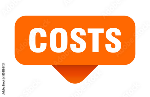 costs sticker. costs sign on transparent background