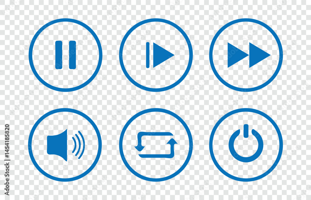 Media player flat icons set. Play video icon collection. Video, audio, player signs isolated. Vector illustration Eps 10 Media player flat icons set. Play video icon collection. Video, audio, player signs isolated. Vector illustration Eps 10