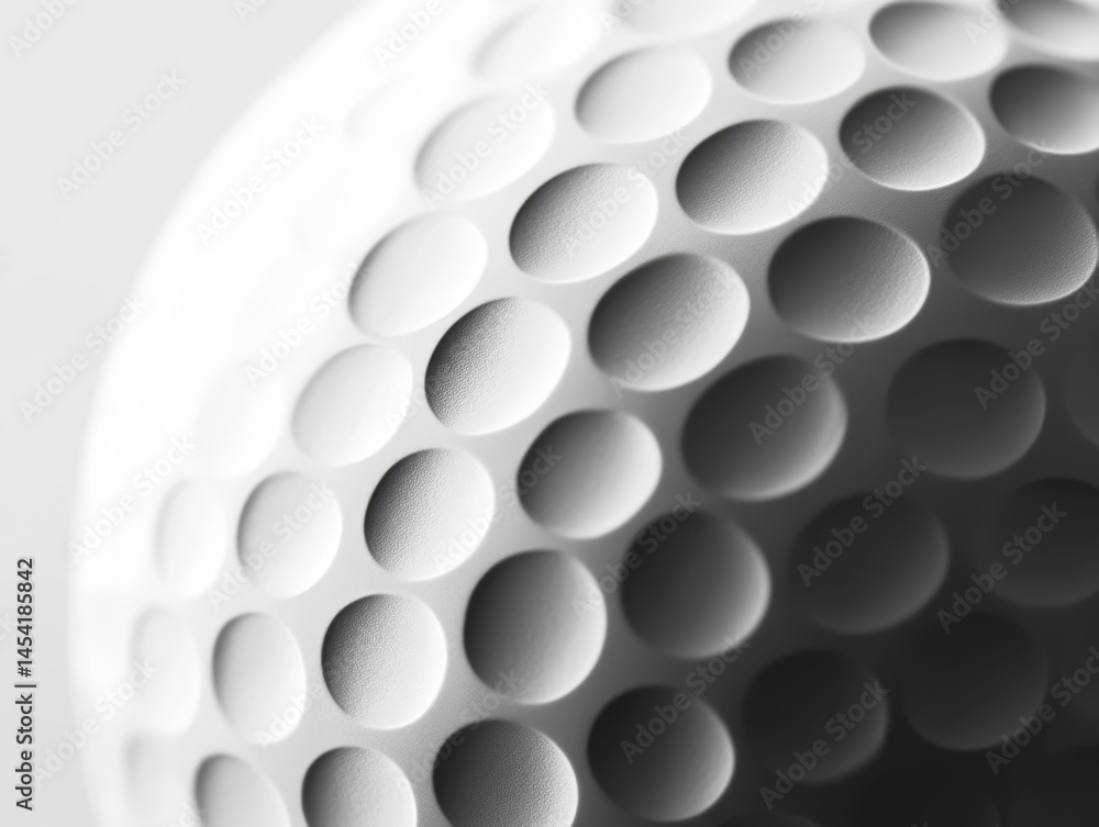 Golf ball with dimples for aerodynamics.
