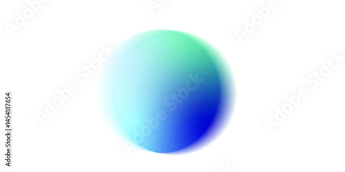 Blue gradient gradation circle shape. Abstract colorful watercolor blur mesh isolated. Gradient aura, grain neon blob with noise effect, soft color. Vector illustration