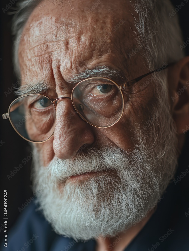 Man wearing glasses looking to the side with a serious expression, possibly tired or contemplating.