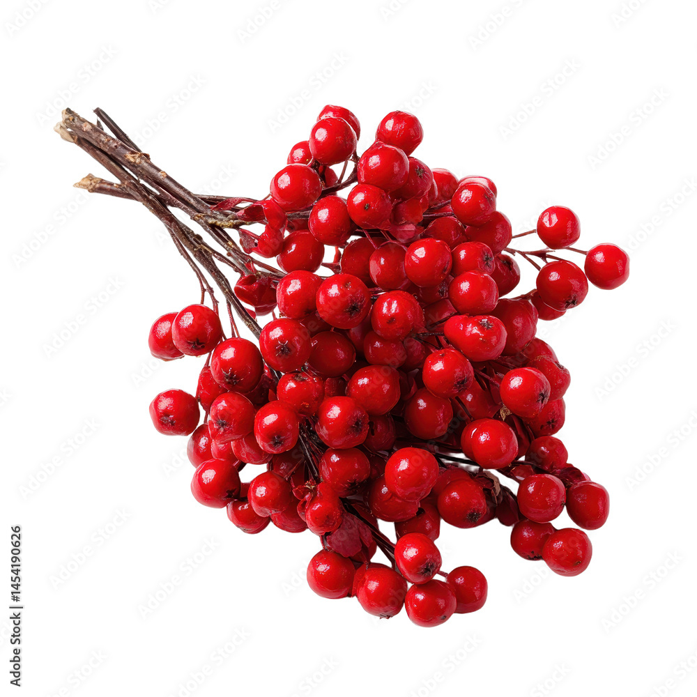 Vibrant Bunch of Red Berries with Delicate Stems on a Dark Background Vibrant Bunch of Red Berries with Delicate Stems on a Dark Background