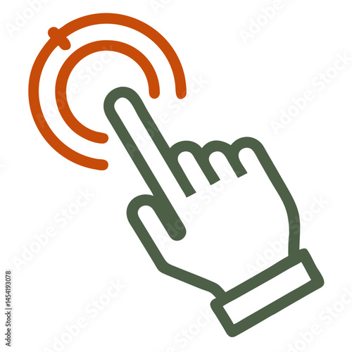 Touch ring icon in outlined color style for interactive gesture control and smart interface