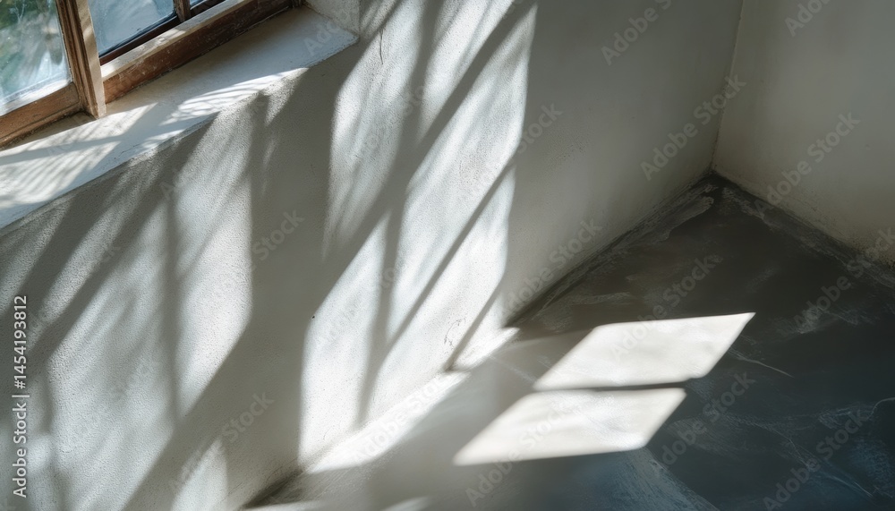 Light texture play on dry wall surface in minimalist room subtle variations creating dynamic shadows Light texture play on dry wall surface in minimalist room subtle variations creating dynamic shadows