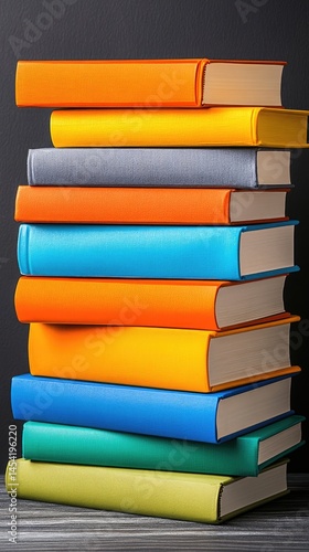 Wallpaper Mural Stack of books. Colorful spines create visual interest Torontodigital.ca