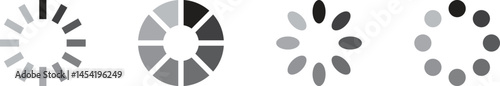 Loading bar icons. website load bar vector icon set. Set loadingbar progress icon, Circle loader collection. Loading status, Loading isolated. Load symbol, load vector icons, buffering vector icon.
