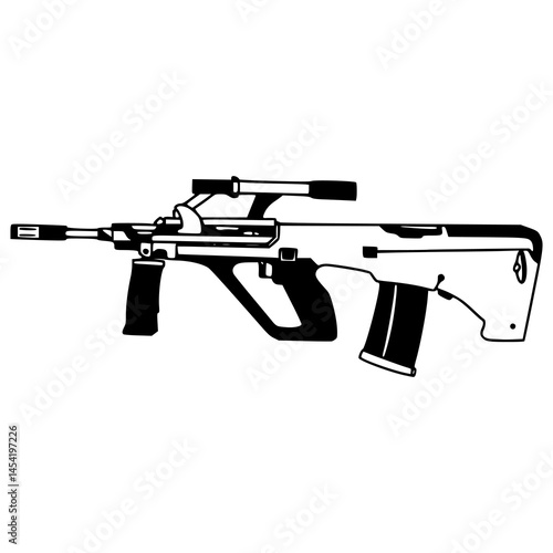 bullpup rifle vector illustration