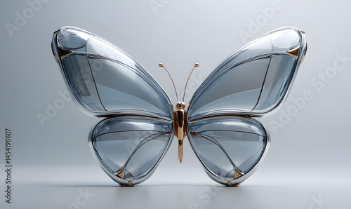 Mechanical butterflies, the combination and crystallization of nature and industry. Concept map, abstract, science fiction, business, advertisement, poster, wallpaper, background, model, 3d