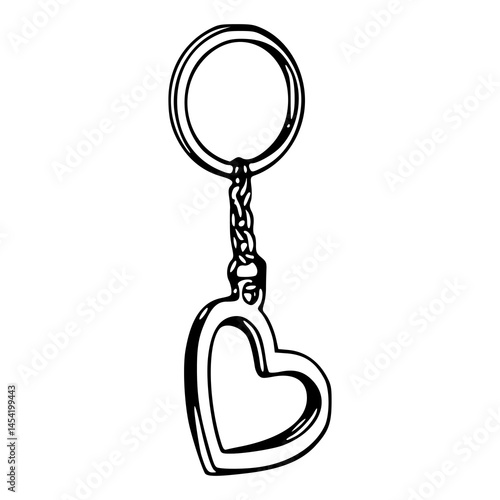 heart keychain vector illustration