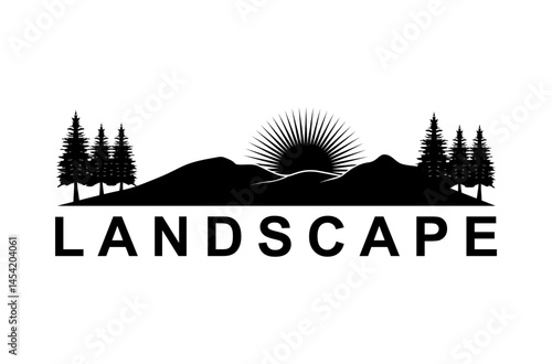 Silhouette of Mount Hood Portland Oregon Mountain logo design