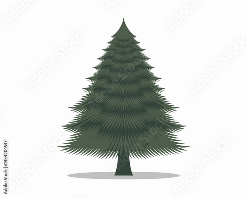 Pixel Art Evergreen Tree Illustration Detailed Isolated Clip Art