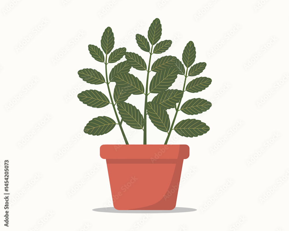 Potted plant illustration for home decor nature design Potted plant illustration for home decor nature design