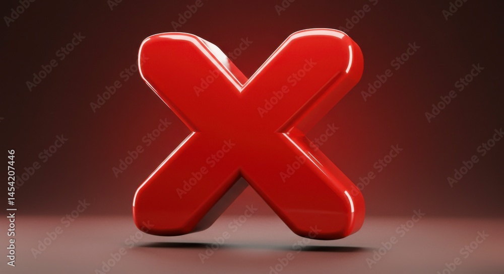 Fototapeta premium Red 3D letter X