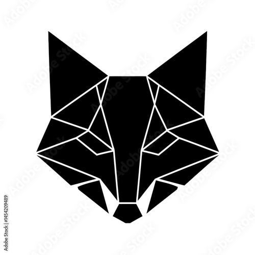 Low Poly Abstract Fox Face Logo Vector Design