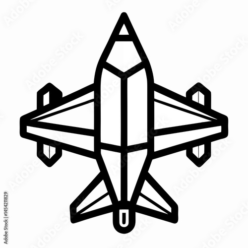 Military Fighter Jet Vector Illustration for Aviation, Defense, and Aerospace Projects