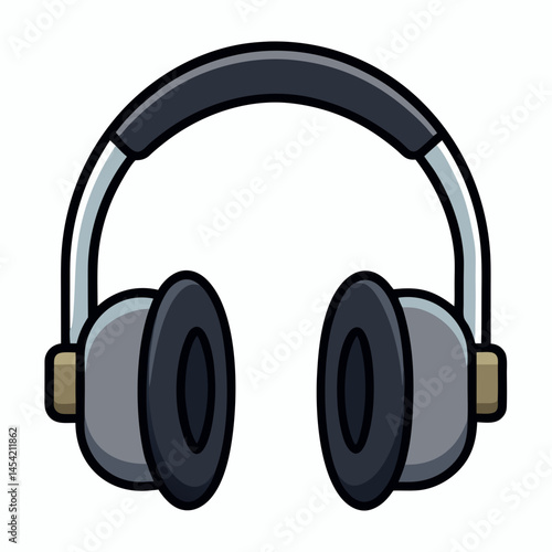 Over Ear Headphones Vector Illustration for Music, Audio, and Entertainment Projects