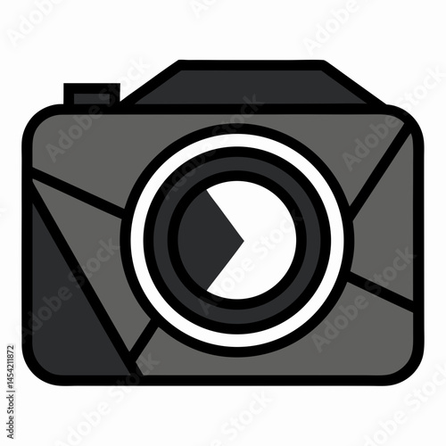 Camera with Focus Ring Vector Illustration for Photography, Media, and Visual Content Projects