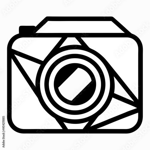 Minimalist Camera Icon Vector Illustration for Photography, Media, and Web Design Projects
