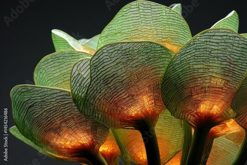 Glowing translucent green l...