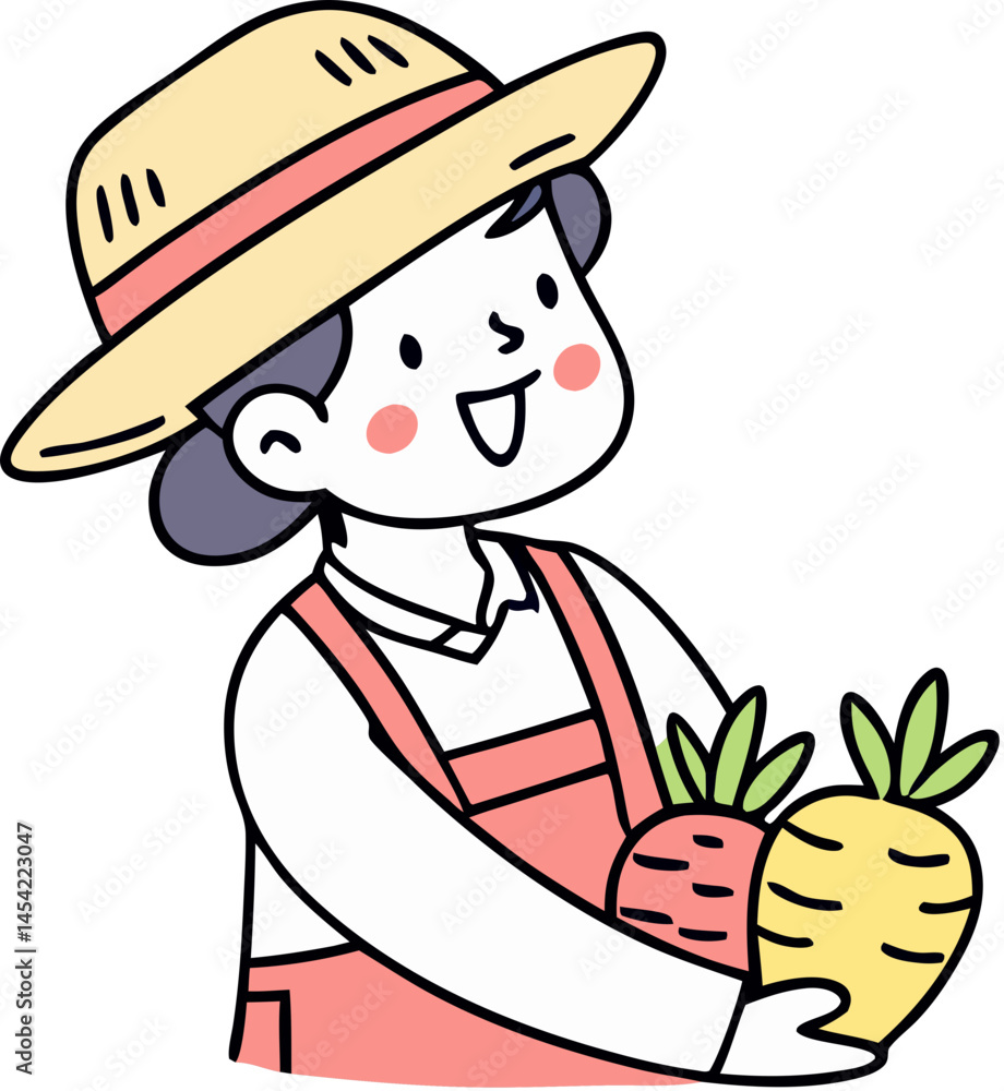 Fototapeta premium cute farmer illustration