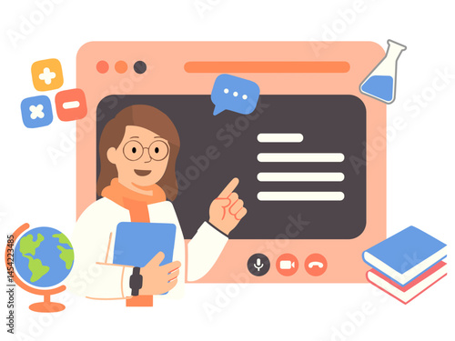 Online Teacher Illustration