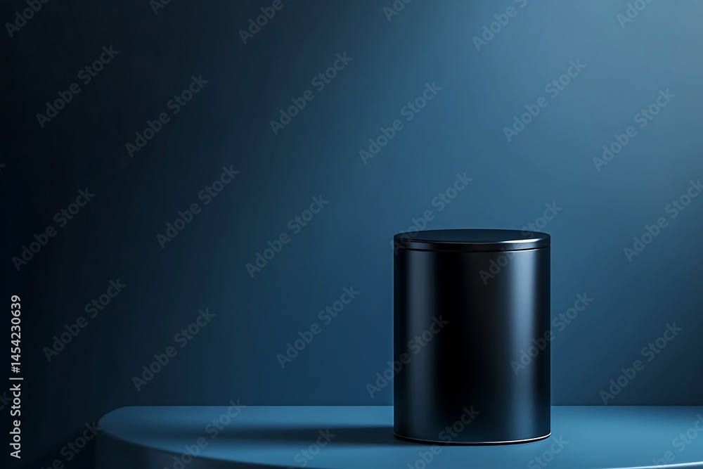 Minimalist dark blue product container with soft spotlight on a clean background
Minimalist dark blue product container with soft spotlight on a clean background