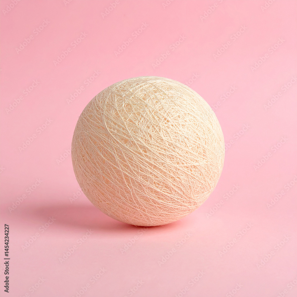 Round soft beige decorative ornament centered on gentle pink background
Round soft beige decorative ornament centered on gentle pink background