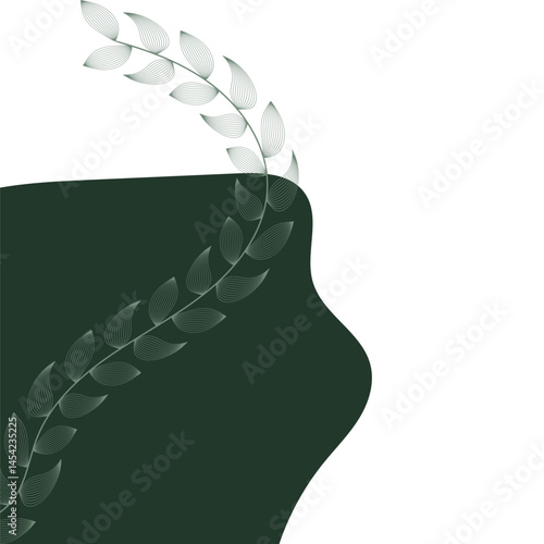 Canvastavla Leaves Shape Modern Lines