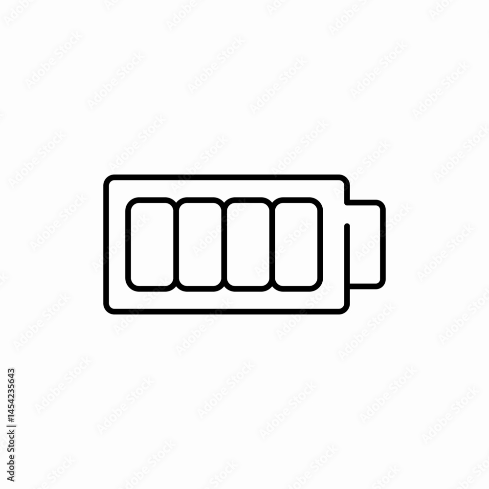Battery power level indicator icon vector sign Battery power level indicator icon vector sign