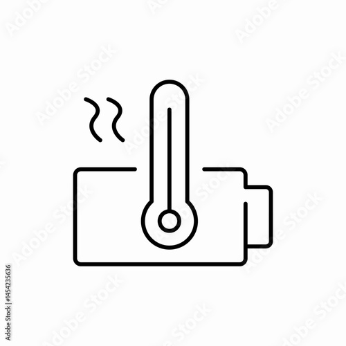 Battery temperature warning alert icon vector sign