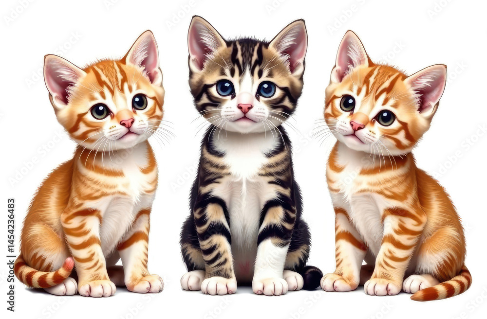 Obraz premium Kittens on a white background.