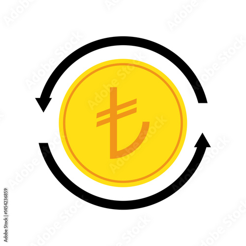lira currency symbol isolated on transparent background