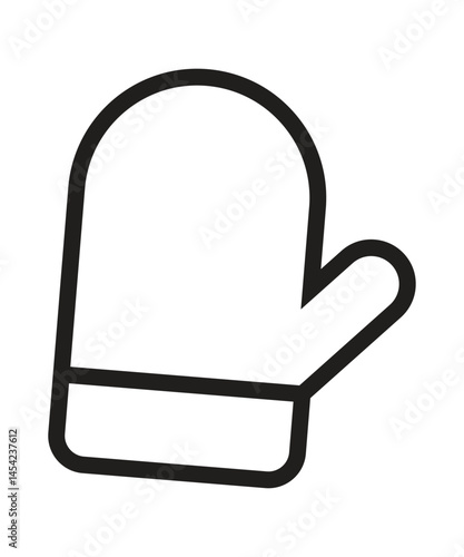 Oven Mitt Vector Line Illustration