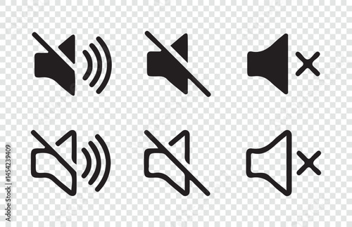 Speaker, sound, volume icon set , low and hight level volume speaker icon. Vector Illustration eps 10