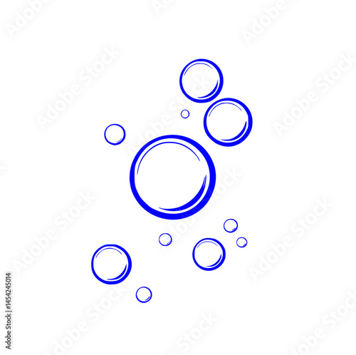 A minimalist black and white logo of floating bubbles in clean line style, showing light, round forms with subtle reflections and pastel shading, evoking airiness, softness, and playful movement.